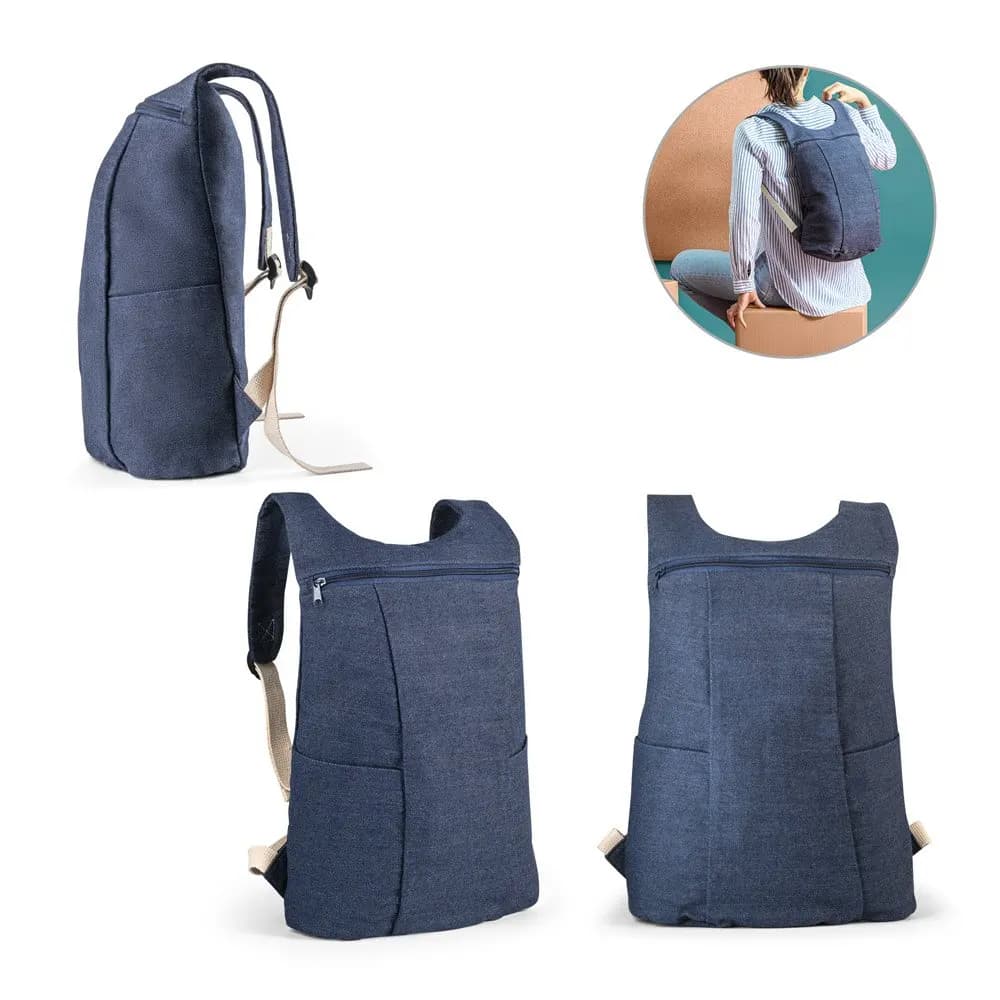 Mochila casual em denim reciclado (300 g/m²)