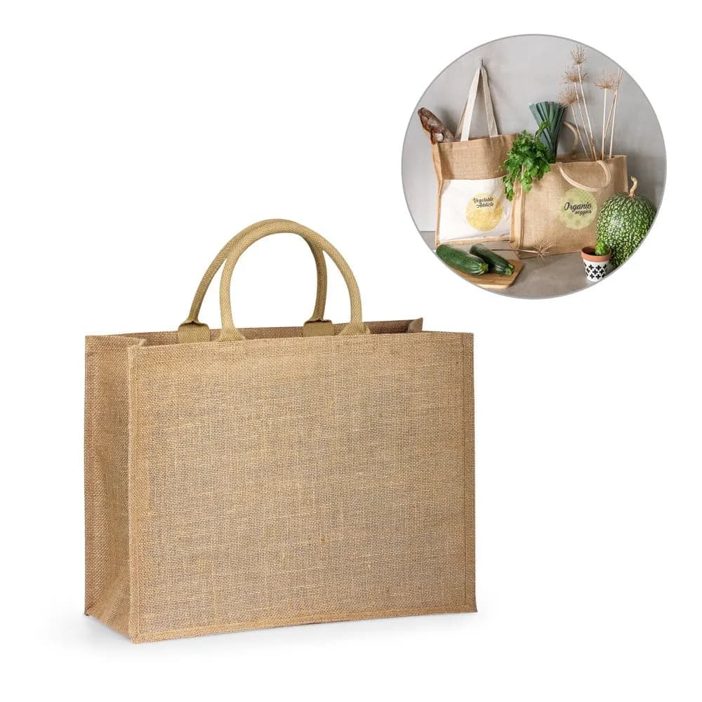 Sacola em juta (360 g/m²) com laminado no interior