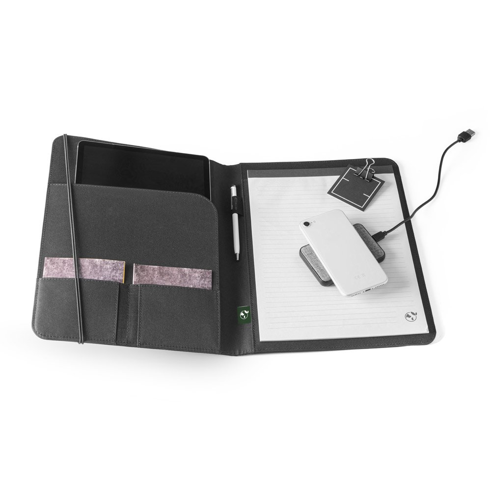 Pasta A4 em poliéster 100% reciclado 300D com caderno com 40 páginas pautadas - Imagem 4