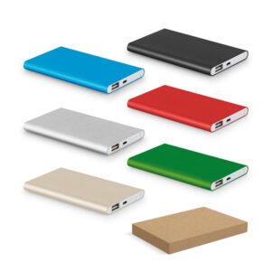 Bateria portátil slim em alumínio com capacidade de 4'000 mAh