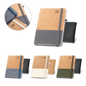 Agenda em cortiça e linho