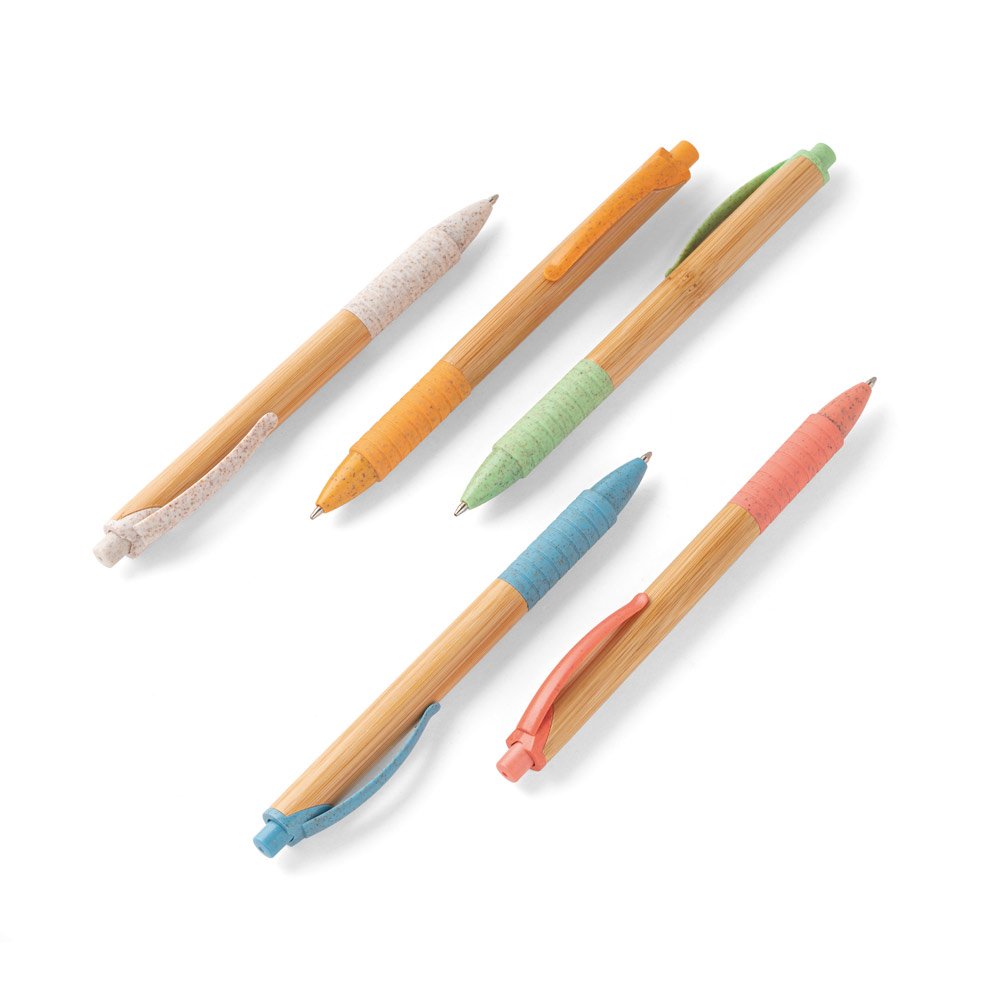 Esferográfica em bambu com clipe - Imagem 4