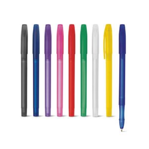 Esferográfica em PP com acabamento frost e escrita em azul