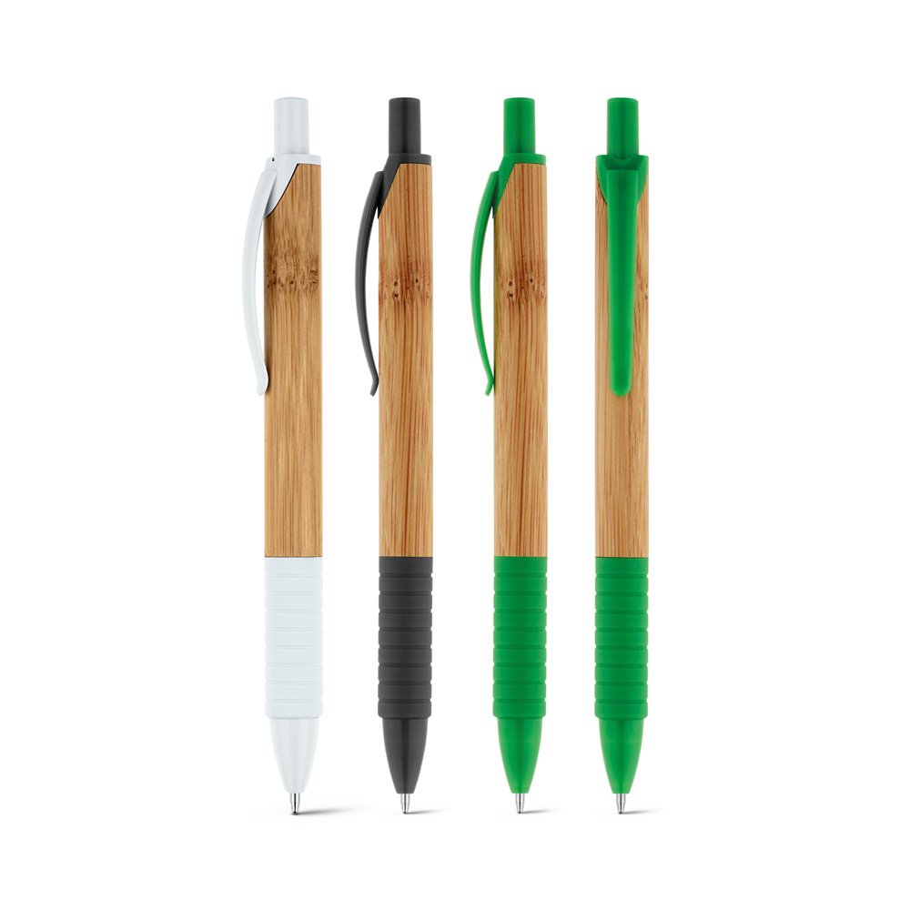 Esferográfica em bambu com antideslizante