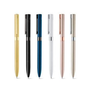 Esferográfica em alumínio com escrita em preto