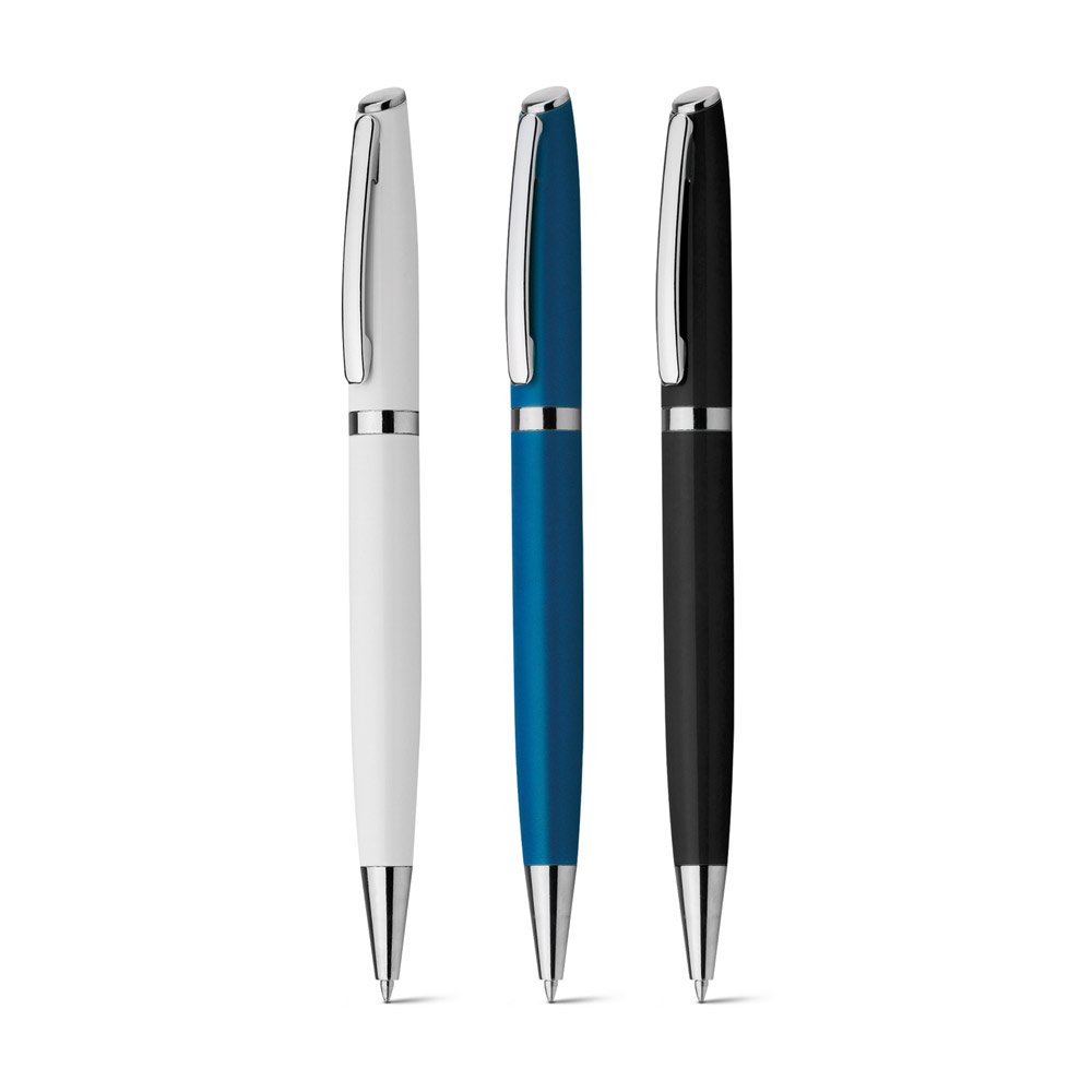 Esferográfica em alumínio com escrita em azul