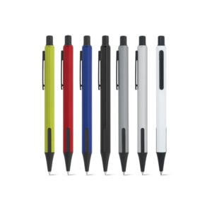 Esferográfica em alumínio com escrita em azul