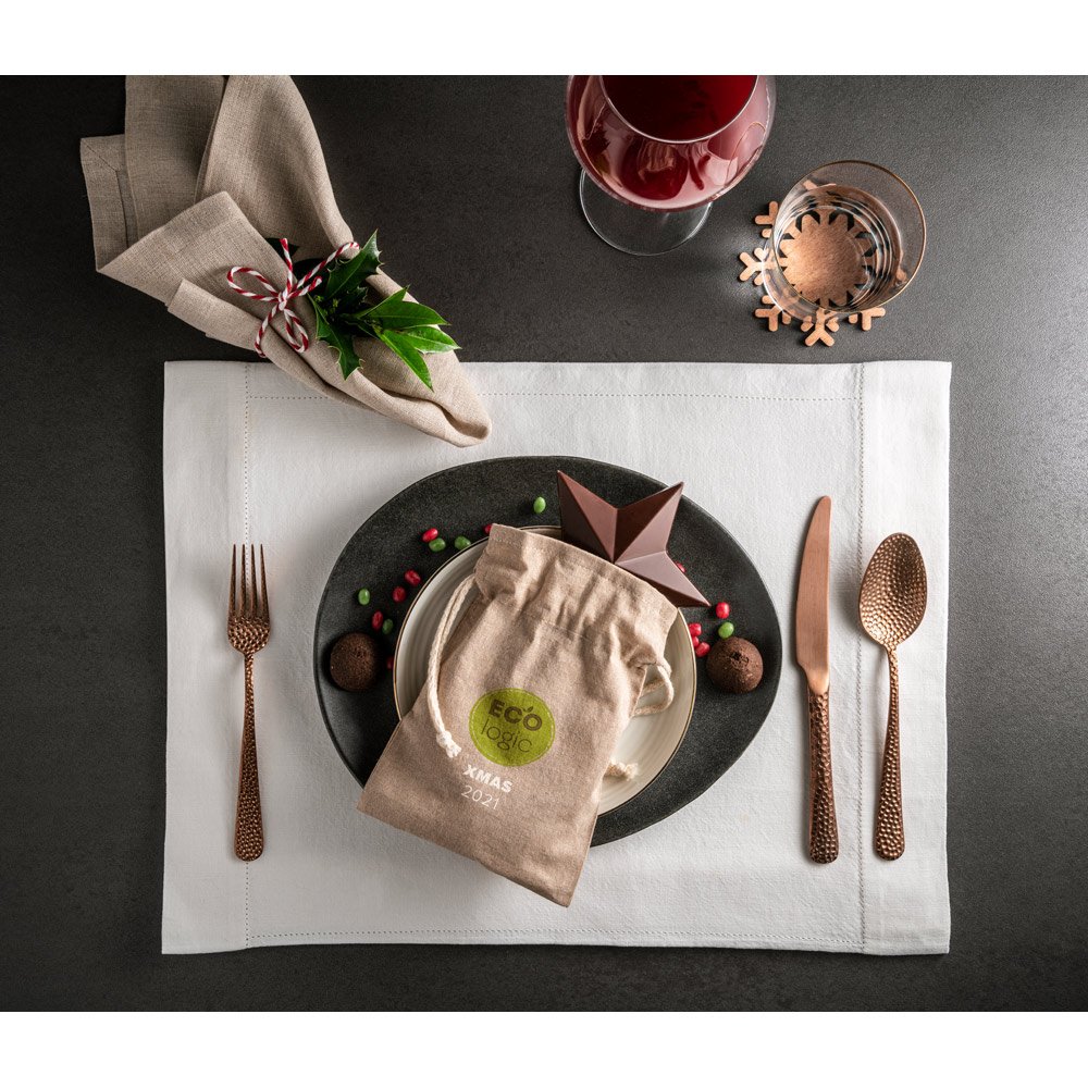 Sacola em 70% algodão reciclado e 30% poliéster reciclado (140 g/m²) sem tingimento - Imagem 3