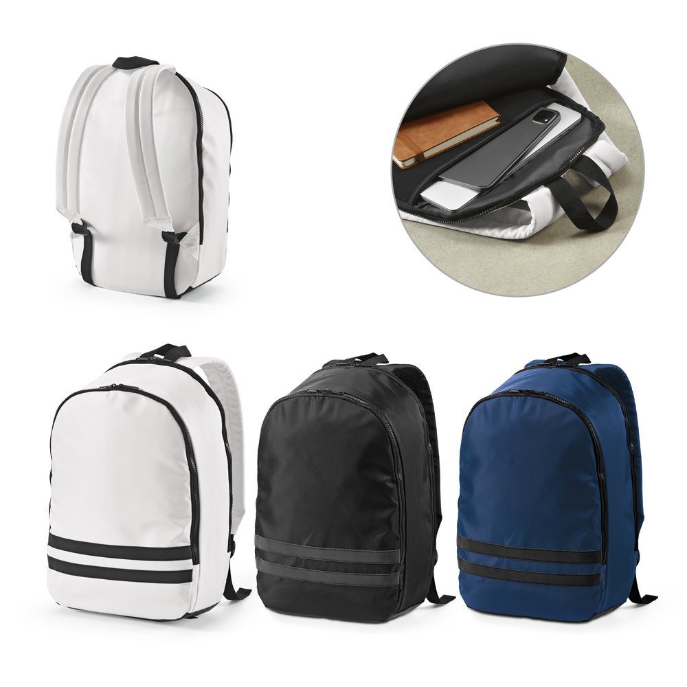 Mochila em poliéster reciclado 290T 3 sarja com compartimento para notebook 15" 18 L