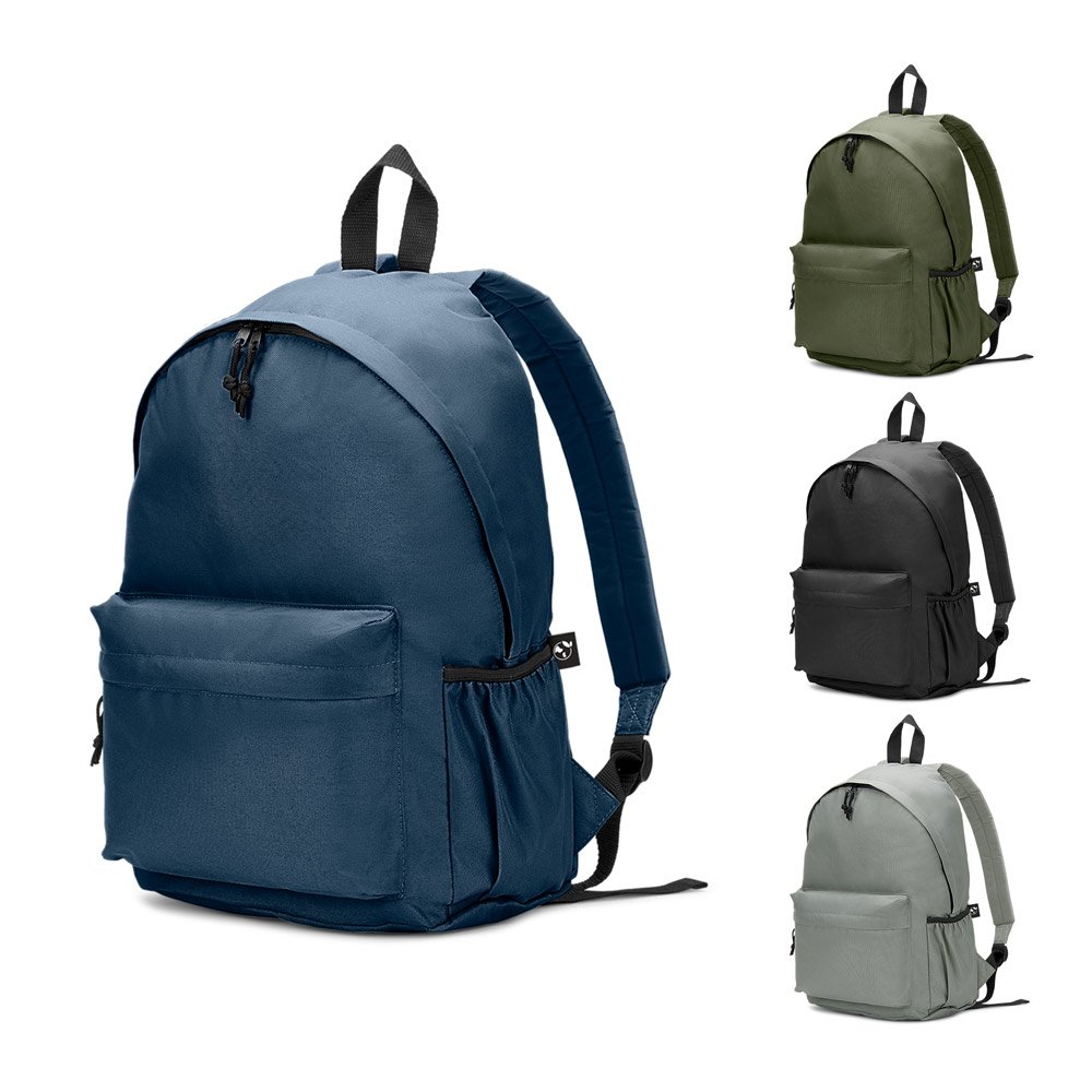 Mochila em poliéster reciclado 600D com bolso frontal espaçoso 18 L