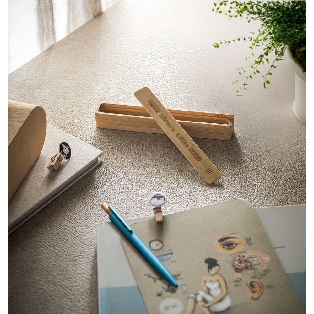 Estojo em bambu natural para 1 esferográfica - Imagem 4
