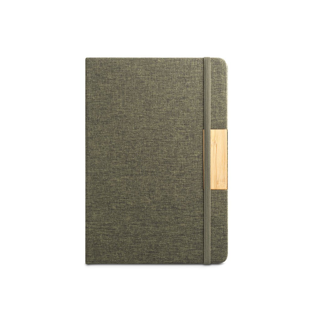 Caderno A5 de capa dura em tecido PET 100% reciclado com 160 páginas pautadas - Imagem 7