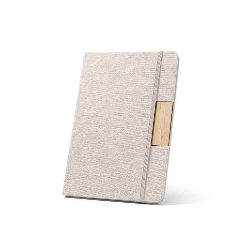 Caderno A5 de capa dura em tecido PET 100% reciclado com 160 páginas pautadas - Imagem 9