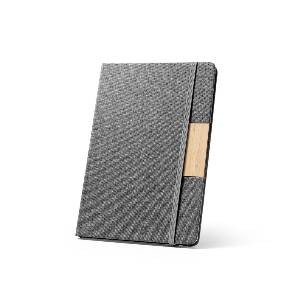 Caderno A5 de capa dura em tecido PET 100% reciclado com 160 páginas pautadas - Imagem 12