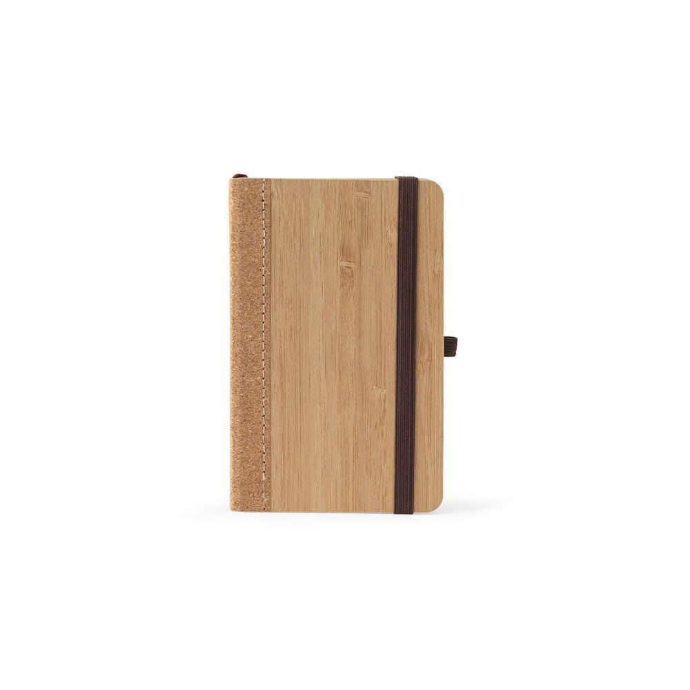 Caderno de bolso de capa dura em folha de bambu e cortiça com 160 páginas pautadas - Imagem 2
