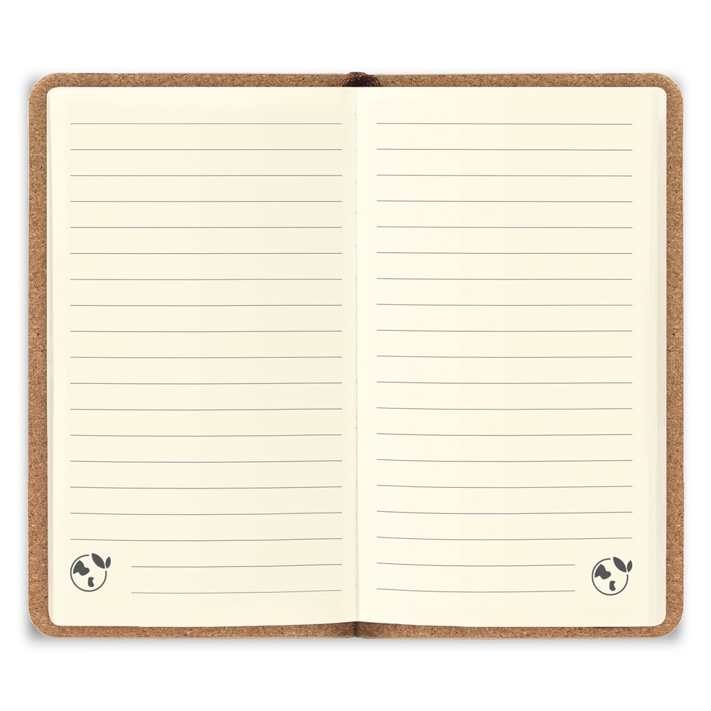 Caderno de bolso de capa dura em folha de bambu e cortiça com 160 páginas pautadas - Imagem 5