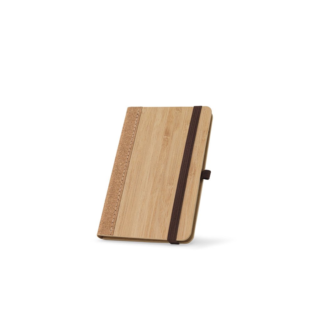 Caderno de bolso de capa dura em folha de bambu e cortiça com 160 páginas pautadas - Imagem 3