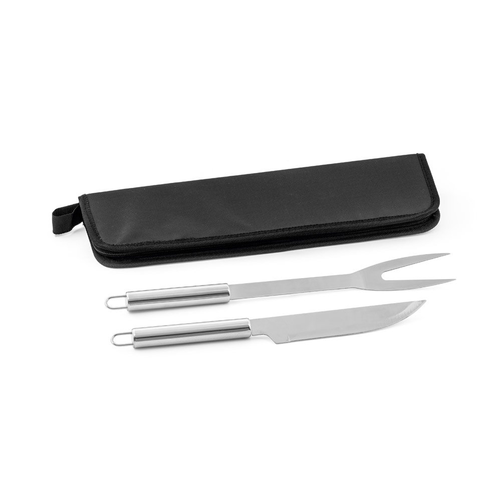 Kit churrasco em estojo em 210D com 2 utensílios em aço inox - Imagem 5