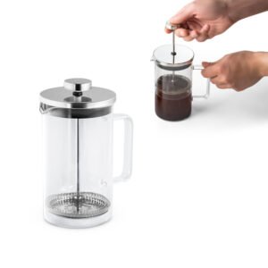 Cafeteira em vidro borossilicato com tampa em aço inox 600 mL