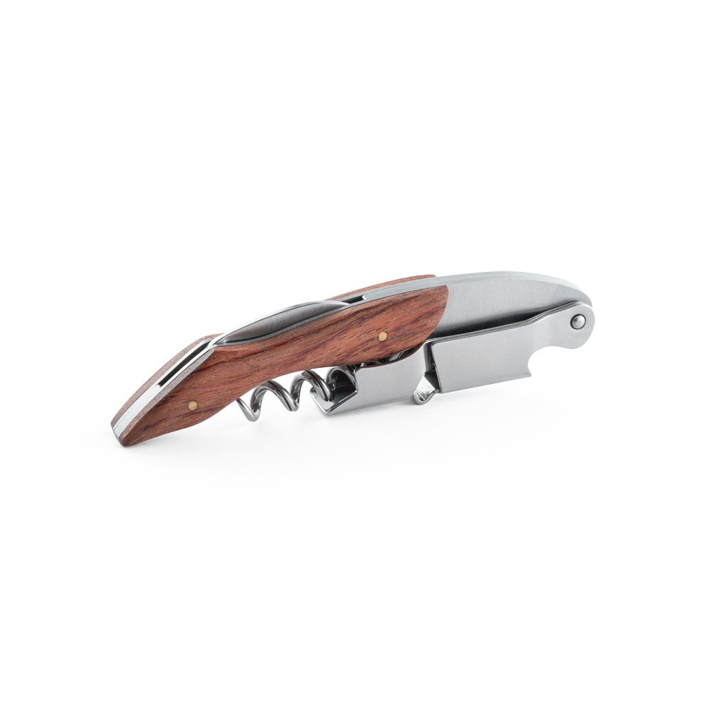 Saca rolhas em madeira e aço inox com sistema de mola - Imagem 4