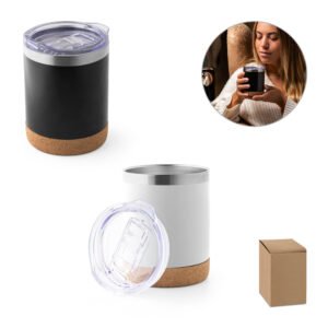 Copo de viagem em aço inox térmico, com parede dupla isolada a vácuo 400 mL