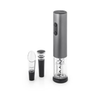 Conjunto de saca-rolhas elétrico em alumínio e acessórios