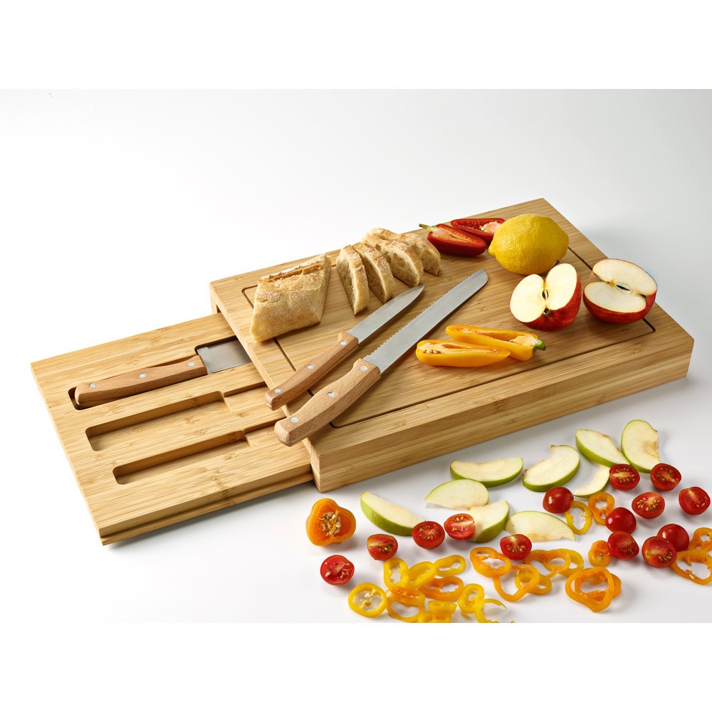 Conjunto de tábuas em bambu com 3 facas inclusas - Imagem 4