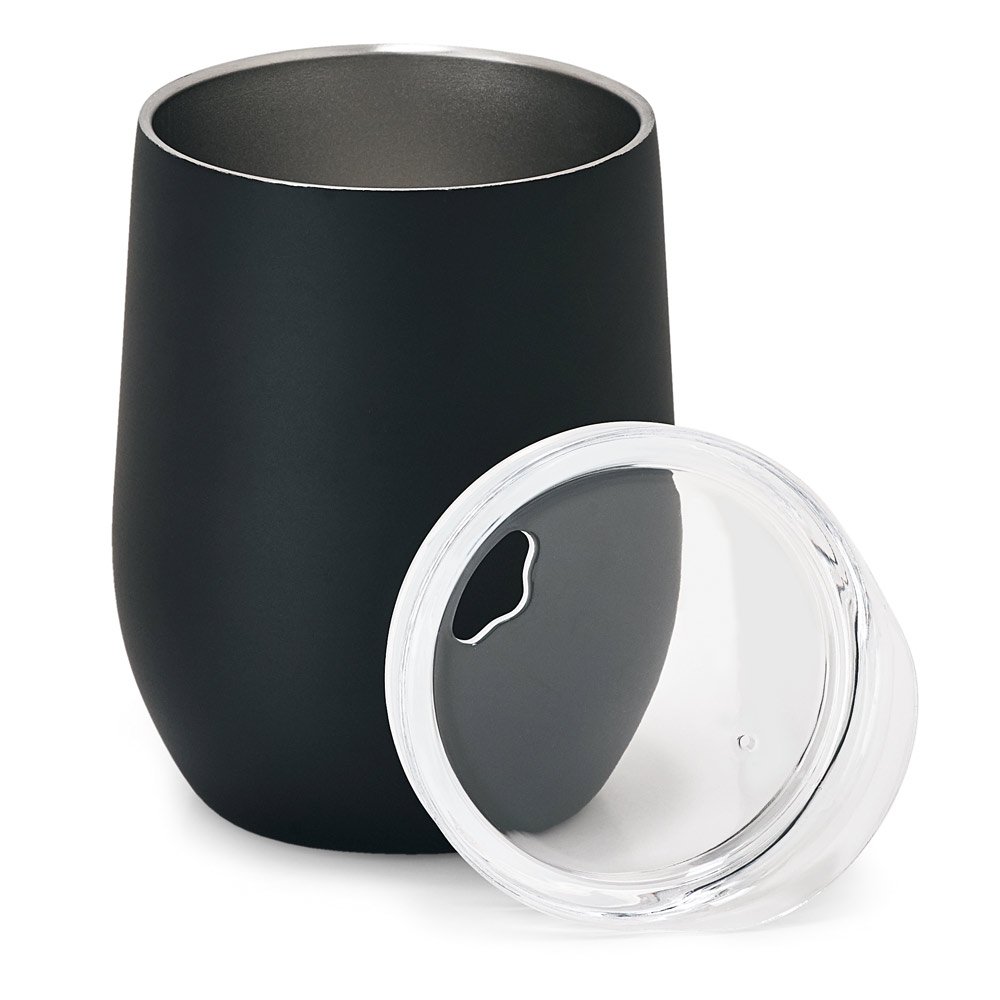 Copo de viagem em aço inox, térmico com parede dupla isolada a vácuo e acabamento mate 400 mL - Imagem 2