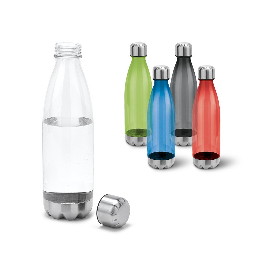 Squeeze em AS, com tampa e base em aço inox 700 mL