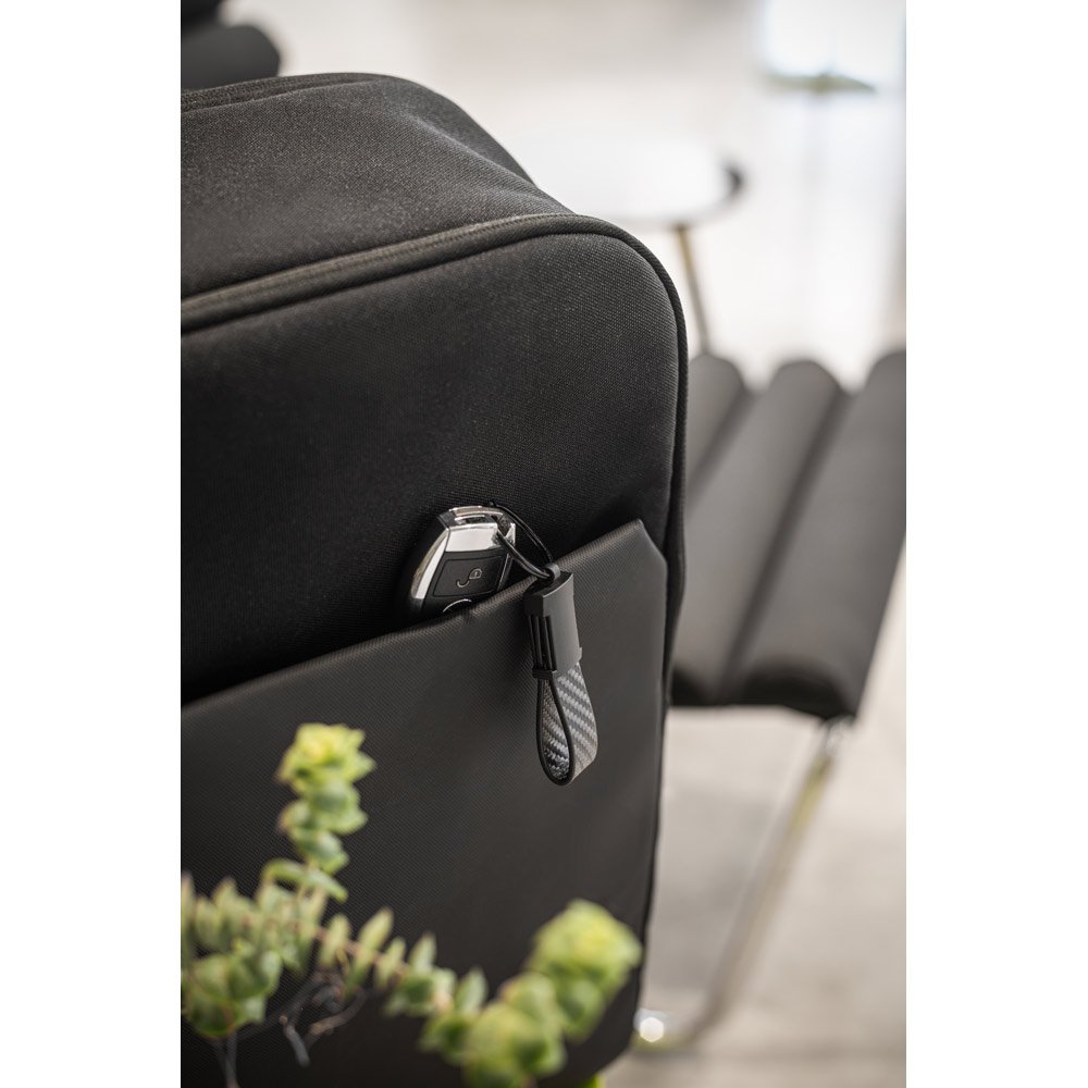 Chaveiro em c. sintético com textura em fibra de carbono e metal - Imagem 4