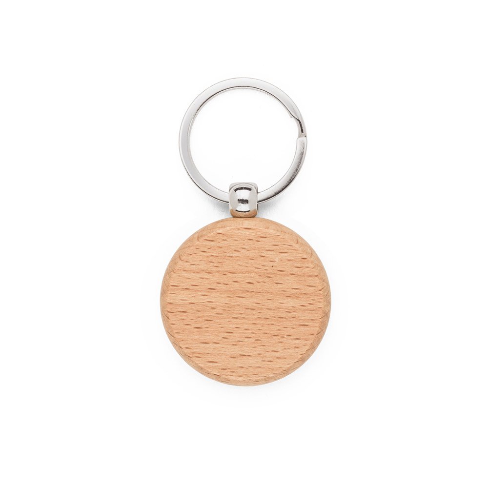 Chaveiro redondo em madeira de faia - Imagem 5