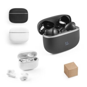 Fones de ouvido wireless em ABS 100% reciclado, com ANC e autonomia de 7h