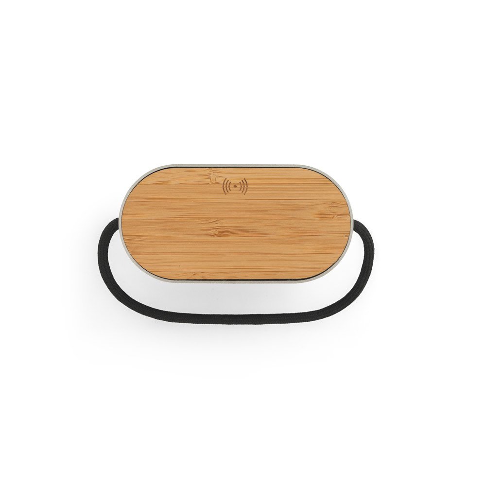 Caixa de som de 15W com carregador wireless super-rápido 15W e 2h de autonomia em bambu e PET 100% reciclado - Imagem 2