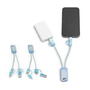 Cabo USB super-rápido 6 em 1 em PET 100% reciclado, permite a tranferência de dados