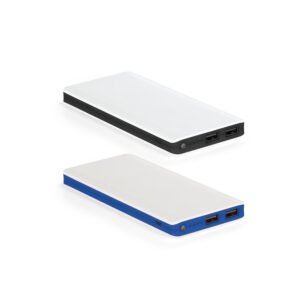 Bateria portátil em ABS com LED e capacidade de 10'000 mAh