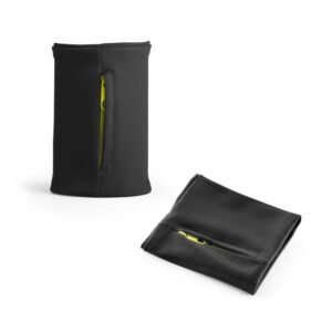 Punho elástico em poliéster com bolso com zíper