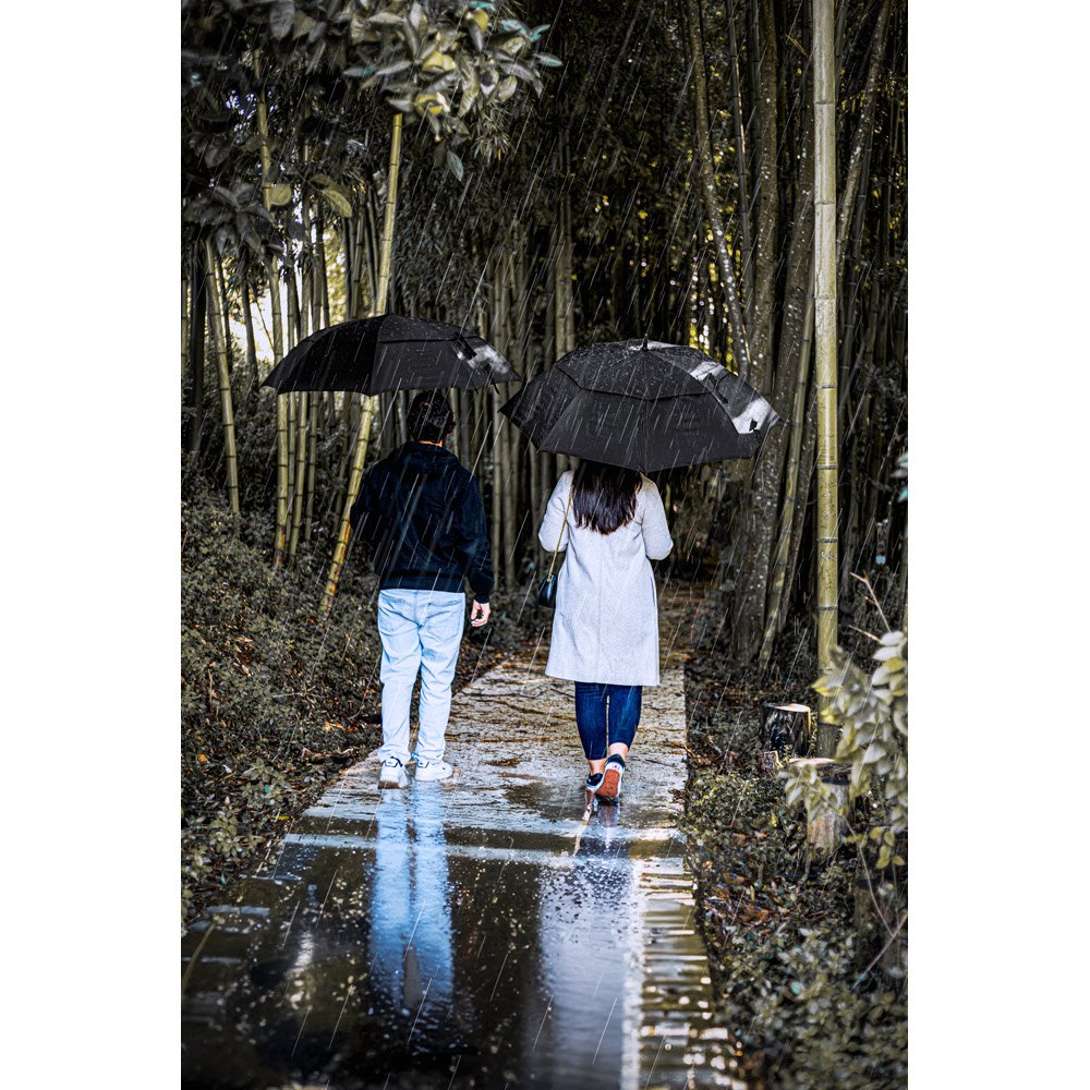 Guarda-chuva de 27'5'' em poliéster 100% reciclado pongee 190T com abertura automática - Imagem 3